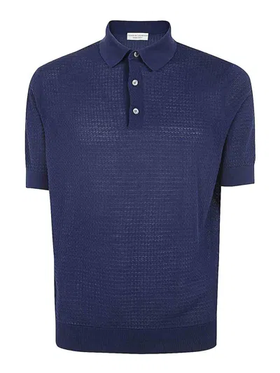 Filippo De Laurentiis Short Sleeves Three Buttons Polo Shirt Clothing In Blue