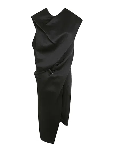 Issey Miyake Enveloping Midi Dress Clothing In Black