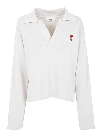 Ami Alexandre Mattiussi Ami Paris Red Adc Polo Clothing In White