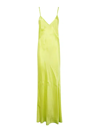 Pierre-louis Mascia Silk Slip Dress Clothing In Green