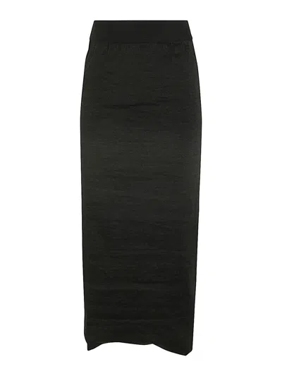 Uma Wang Rear Slit Glow Skirt In Black