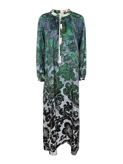 Pierre-louis Mascia Printed Silk Twill Dress Clothing In Multicolour