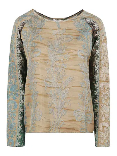 Pierre-louis Mascia Silk Blouse With Floral Pattern In Multicolour