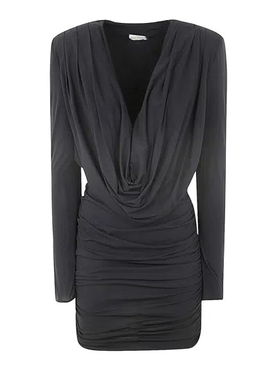 Magda Butrym Long Sleeve Mini Dress Clothing In Black