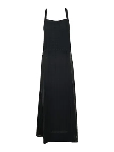 Emporio Armani Long Dress With Belt In Blue