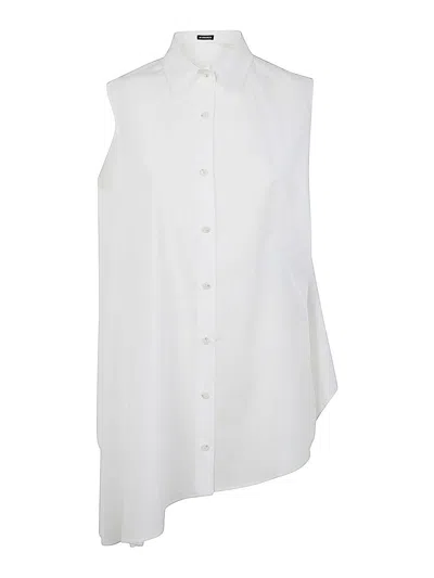Ann Demeulemeester Iona Oversized Asymmetric Cotton-poplin Shirt In White