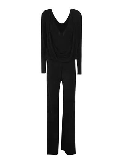 Alberta Ferretti Organdy Jumpsuit Clothing In Black