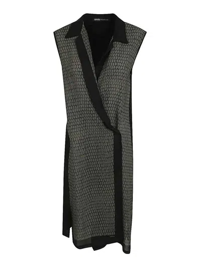 Ibrigu Foulard Sleveless Wrapped Dress Clothing In Black