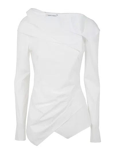 Alberta Ferretti Poplin Crsossed Shirt Clothing In White