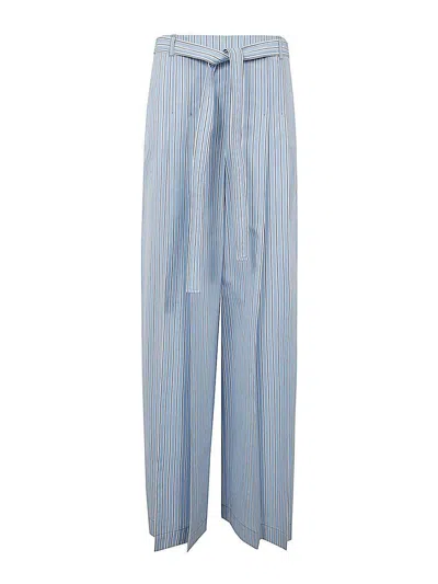 Alberta Ferretti Striped Maxi Trouser Clothing In Blue