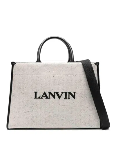 Lanvin Mm Tote  With Shoulder Strap Bags In Beige
