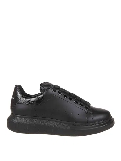 Alexander Mcqueen Leather Oversized Sneakers In Black