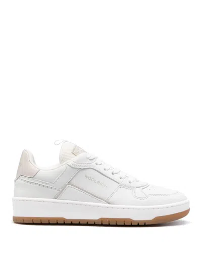 Woolrich Logo-print Leather Trainers In White