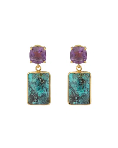 Hannan Fortune Teller Earrings Amethyst/turquoise In Multi