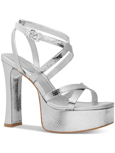 Michael Michael Kors Paola Platform Womens Leather Platform Heels In White