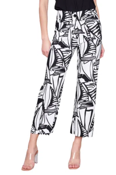 Charlie B Printed Cropped Linen Blend Pants In Breeze In Multi