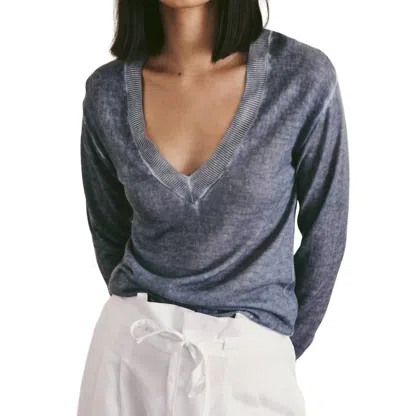 Line Halia V-neck Sweater In Seaglass In Blue