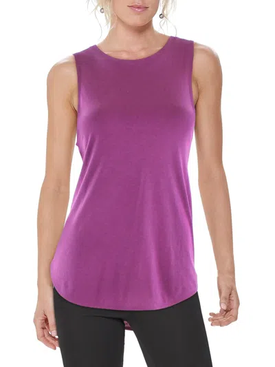 Cotton For Body Womens Curve Hem Active Tank Top In Multi