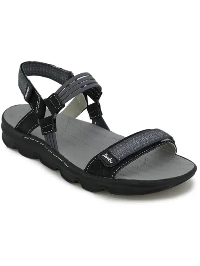 Jambu Womens Comfort Insole Manmade Wedge Sandals In Black