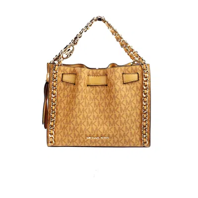 Michael Kors Mina Small Belted Cider Signature Pvc Chain Inlay Crossbody Women's Bag In Multi