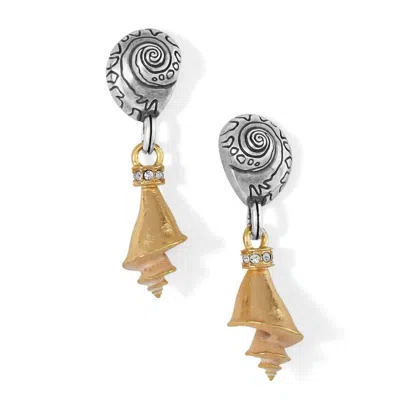Brighton Women's Shells Duo Post Drop Earrings In Silver-gold In Multi