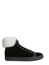 LANVIN MID-TOP SNEAKERS WITH SHEARLING,7958107