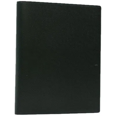 Pre-owned Louis Vuitton Couverture Agenda De Bureau Leather Wallet () In Black