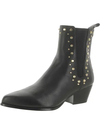 Michael Michael Kors Womens Leather Block Heel Mid-calf Boots In Black