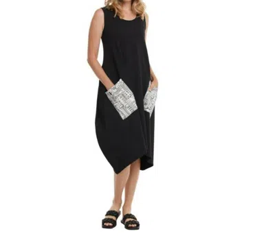 Compli K City Pocket Dress In Black With White In Multi