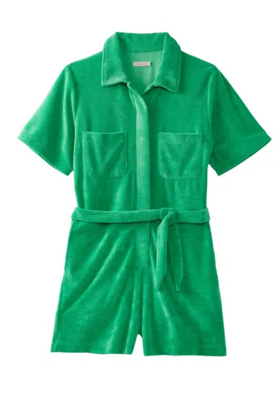 Outerknown Rewind Romper In Bright Green