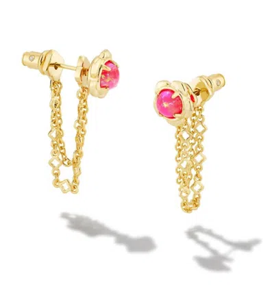 Kendra Scott Women's Susie Gold Ear Jacket Earrings In Hot Pink Kyocera Opal In Multi