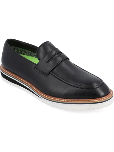 Vance Co. Albert Mens Faux Leather Pointed Toe Loafers In Black