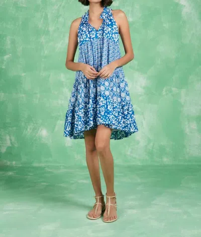 Ro's Garden Sofie Short Dress In Blue Lavinia In Multi