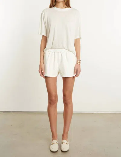 Sprwmn Leather Mini Shorts In White