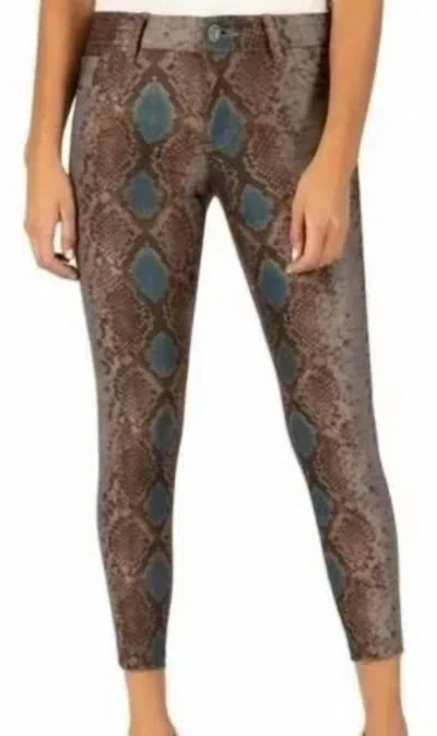 Kut From The Kloth Donna Ankle Skinny In Tan Python Print In Multi