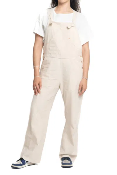Utility Canvas Tie Overalls In Natural In White