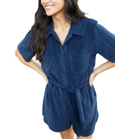 Outerknown Rewind Romper In Night In Multi