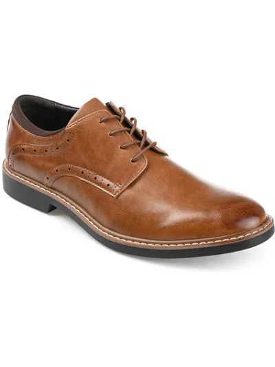 Vance Co. Mens Faux Leather Perforated Oxfords In Brown