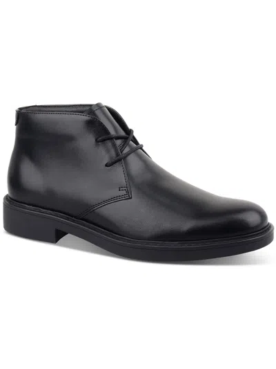 Alfani Zane Mens Faux Leather Chukka Boots In Black