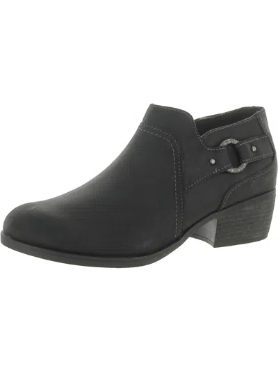 Clarks Sharon Womens Slip On Leather Ankle Boots In Black