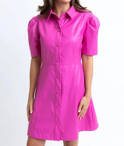 Karlie Addison Pleather Dress In Pink