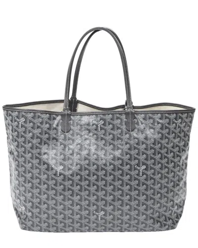 Pre-owned Goyard Ine Coated Canvas Saint Louis (authentic ) In Grey