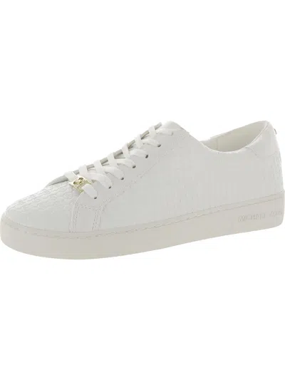 Michael Michael Kors Womens Textured Round Toe Casual And Fashion Sneakers In White