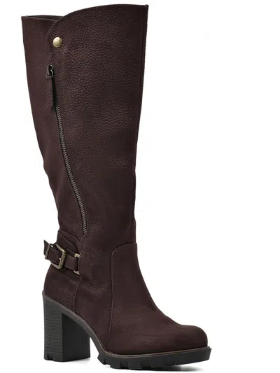 White Mountain Berlin Womens Zipper Mid-calf Boots In Brown