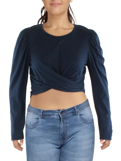 A.l.c Womens Twist Front Tie Back Cropped In Blue