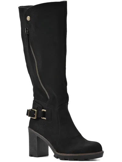 White Mountain Berlin Womens Zipper Mid-calf Boots In Black