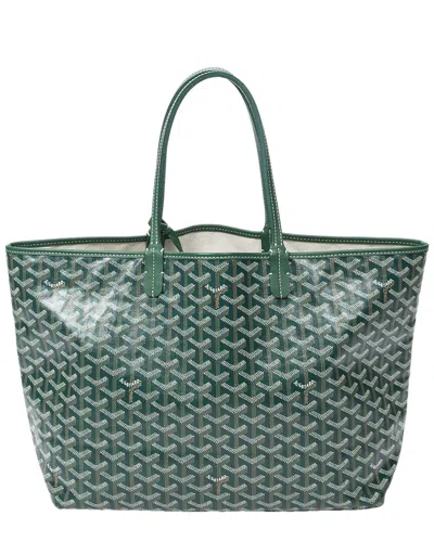 Pre-owned Goyard Ine Coated Canvas Saint Louis (authentic ) In Green