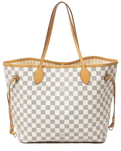 Pre-owned Louis Vuitton Damier Azur Canvas Neverfull (authentic ) In Multi