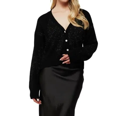 Brodie Cashmere Miriam Sequin Cardi Sweater In Black/sequin