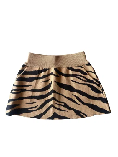 Queen Of Sparkles Tiger Sweater Skirt In Brown